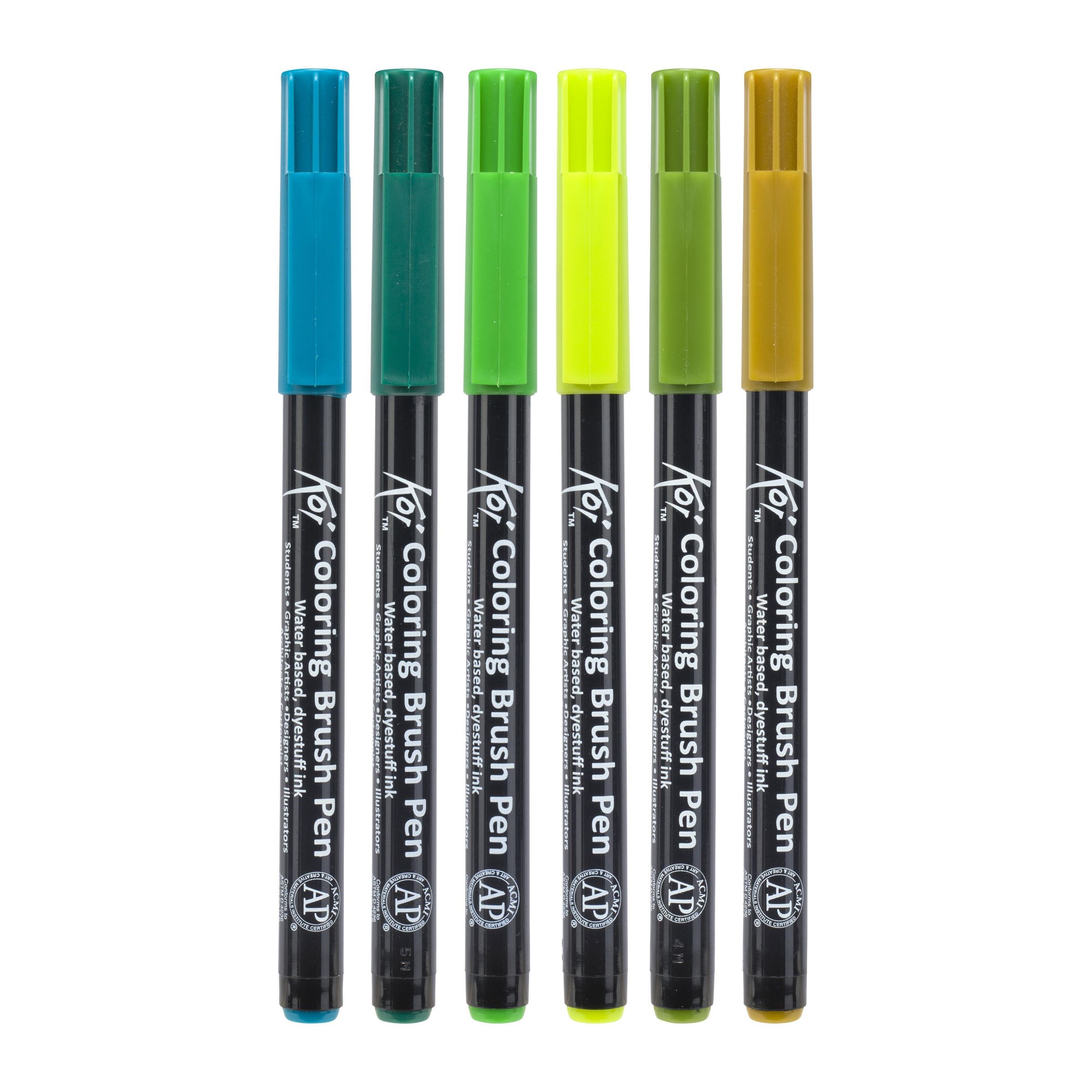 Koi colouring brush pen set 6 Botanical - 4