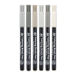 Koi Colouring Brush Pen Set 6 Urban colours