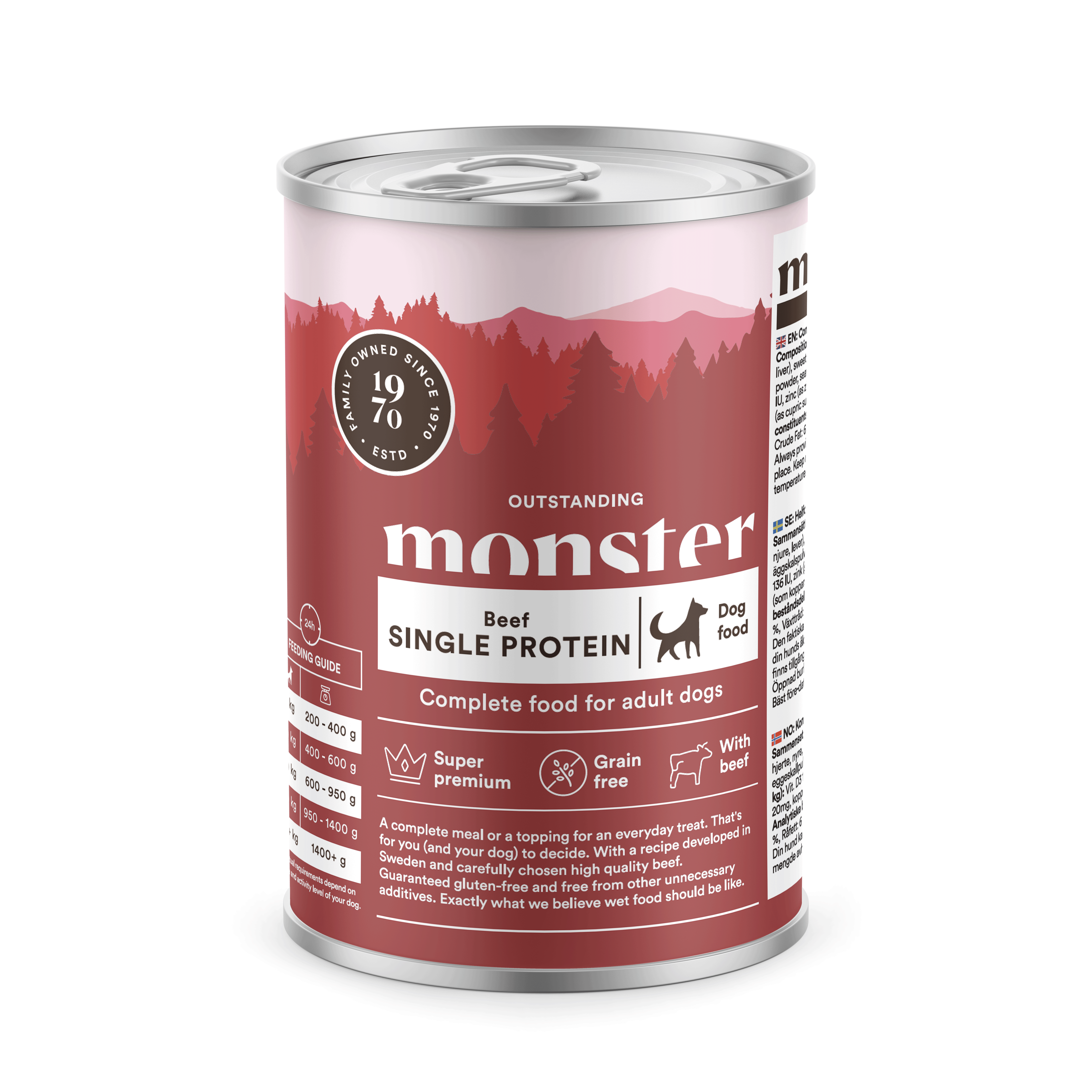 Monster Dog Adult Single Beef Burk 400 g