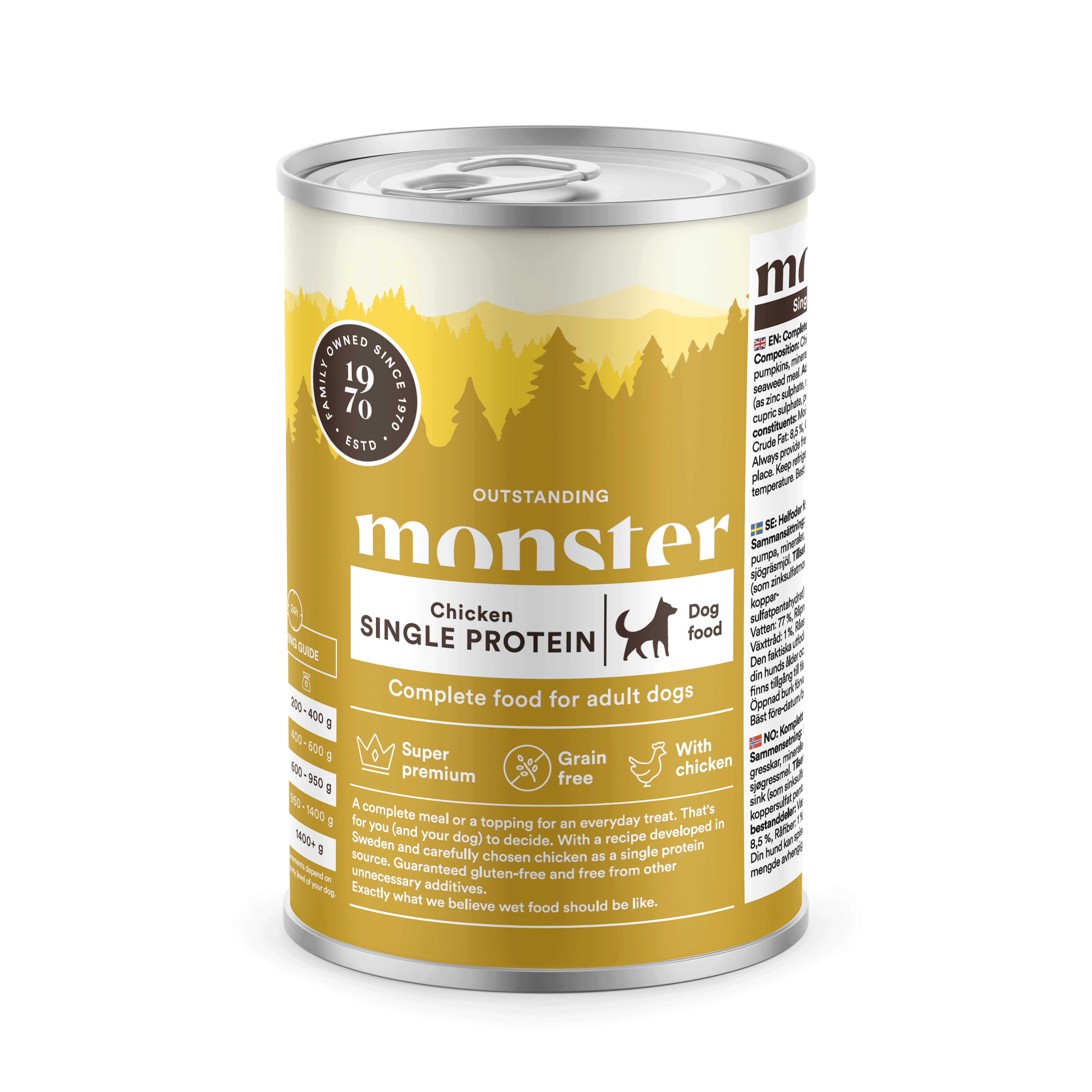 Monster Dog Adult Single Chicken Burk 400 g