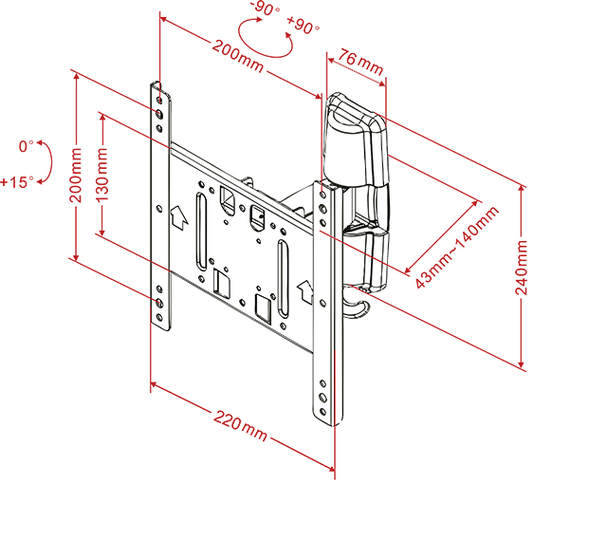 M VESA Flexarm Tilt & Turn II Small - 5