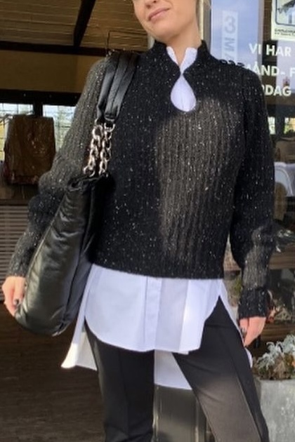 Levéte Room - Oleen 3 Knit Blouse Black