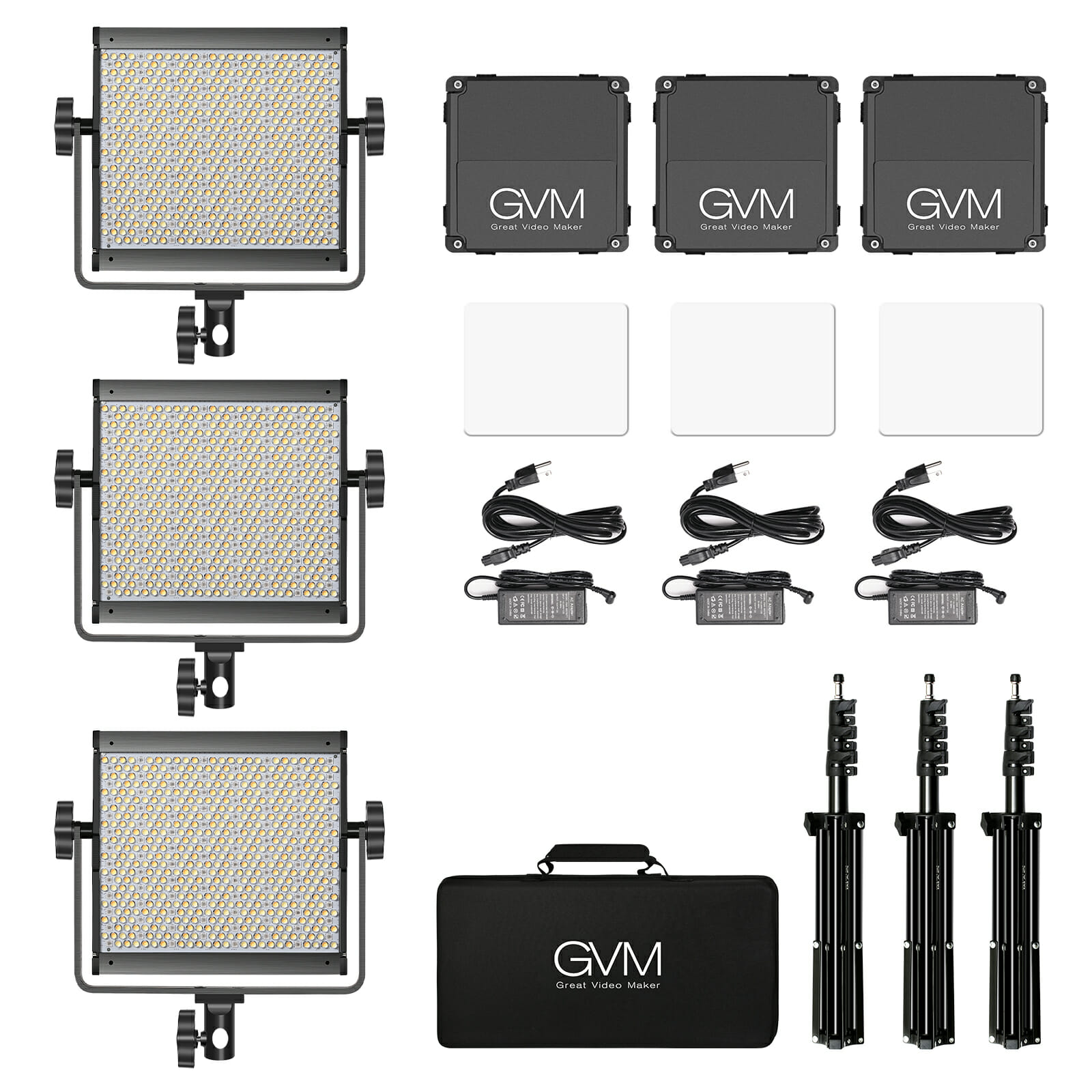 GVM 850D RGB LED Studio 3-Video Light Kit - 2