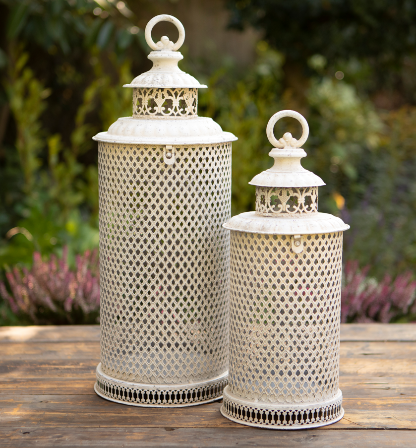 Lantern - Candle lantern - Antique white - 55 cm - 3