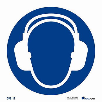 IMO-skylt "Wear ear protection" - IMPA 33.5648