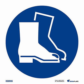 IMO-skylt "Wear safety boots" - IMPA 33.5650