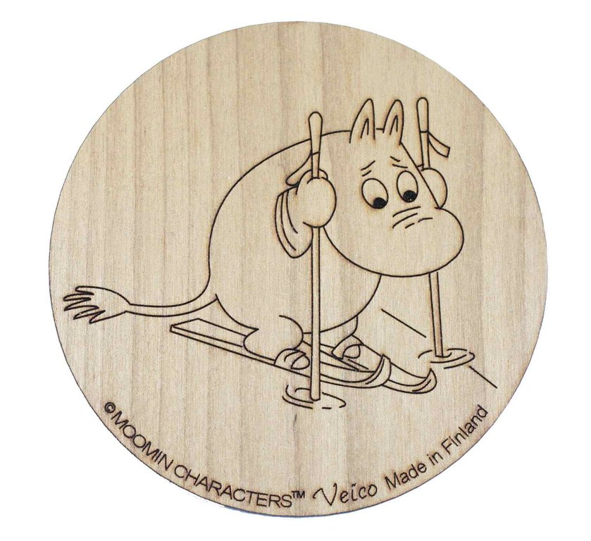 Moomin Glass coaster - Moomintroll ski