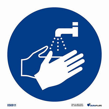 IMO-skylt "Wash hands" - IMPA 33.5654