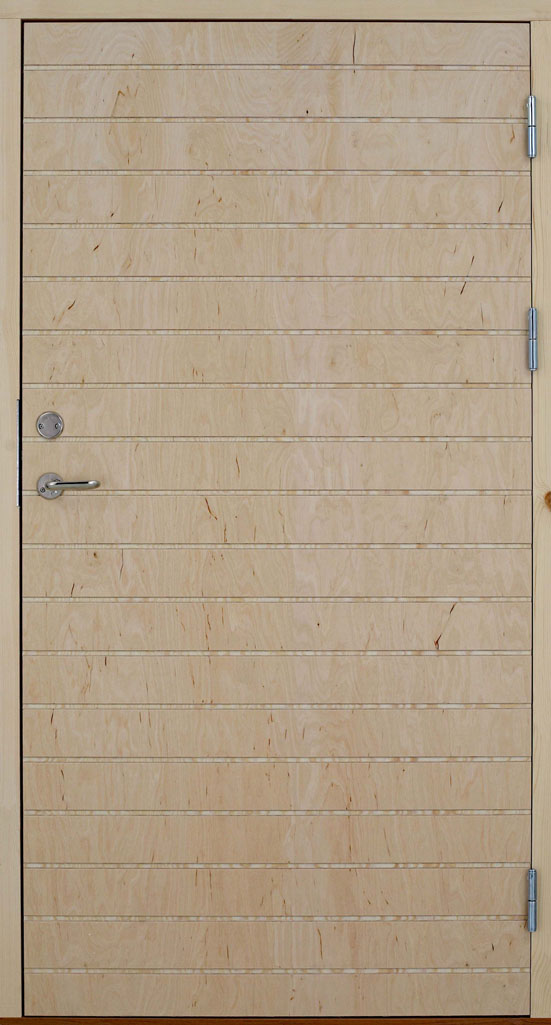 Stalldörr liggande spår är en ladugårdsdörr med liggande spår. Stalldörrens yta är av plywood.