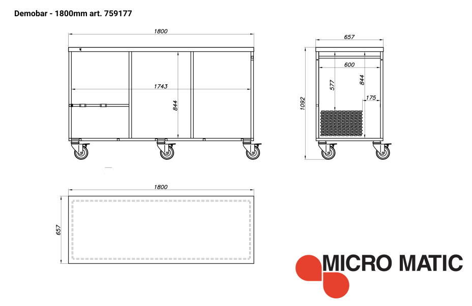 DM bar 1800 mm til DM - 2