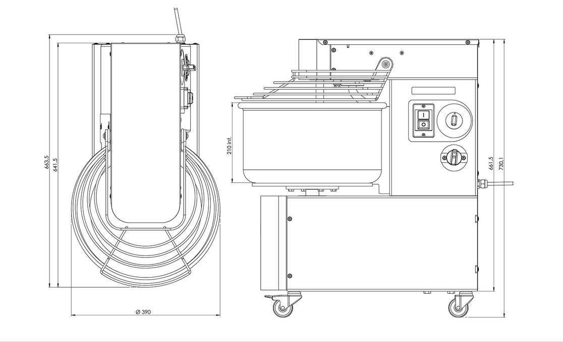 Degblandare 17 kg/22 liter, på hjul - 3