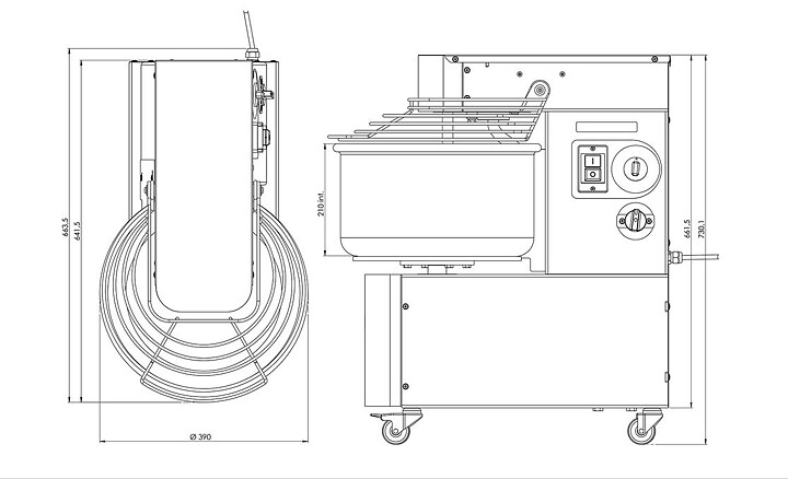Degblandare 17 kg/22 liter, på hjul
