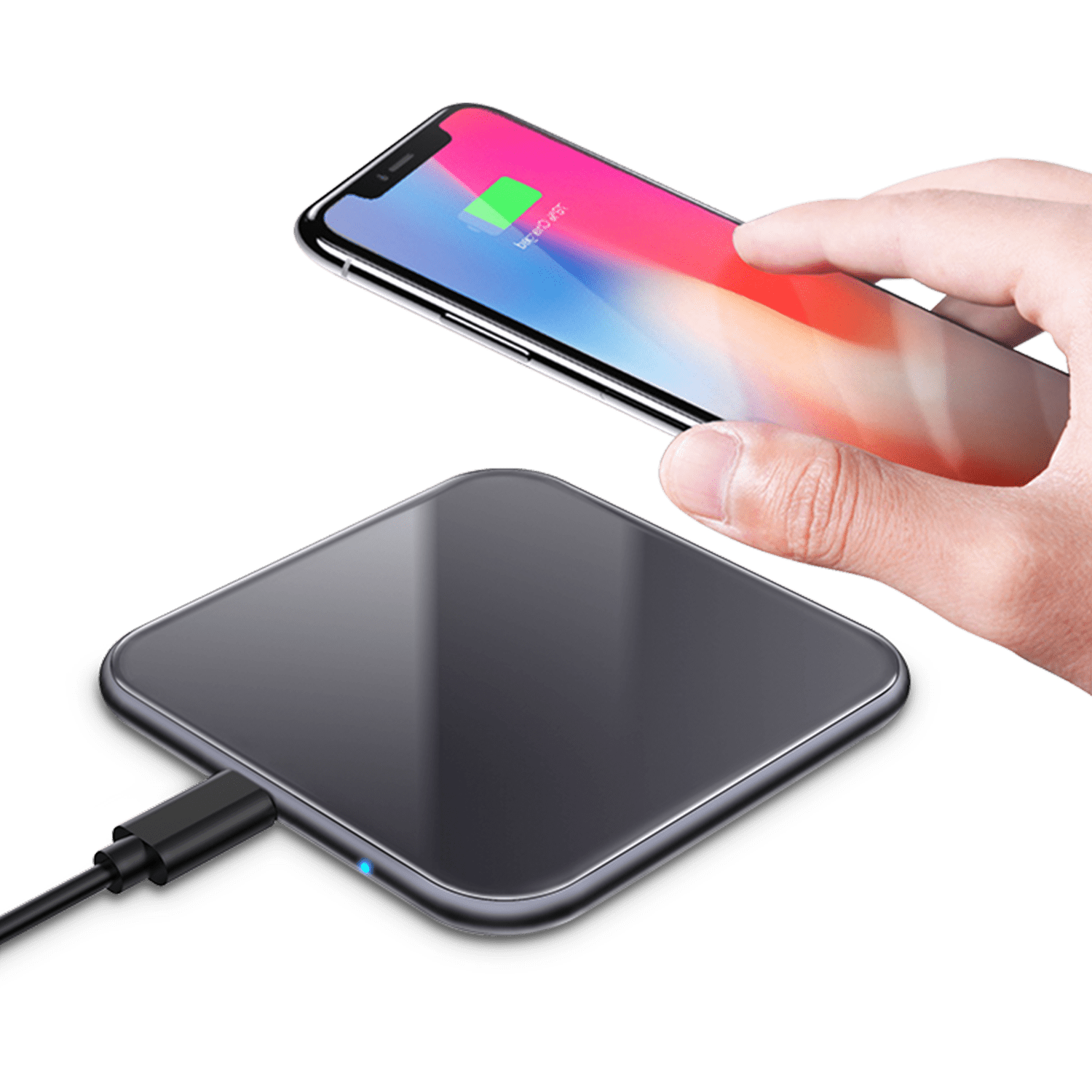 SiGN Trådlös Snabbladdare för iPhone & Android, 15W - Svart