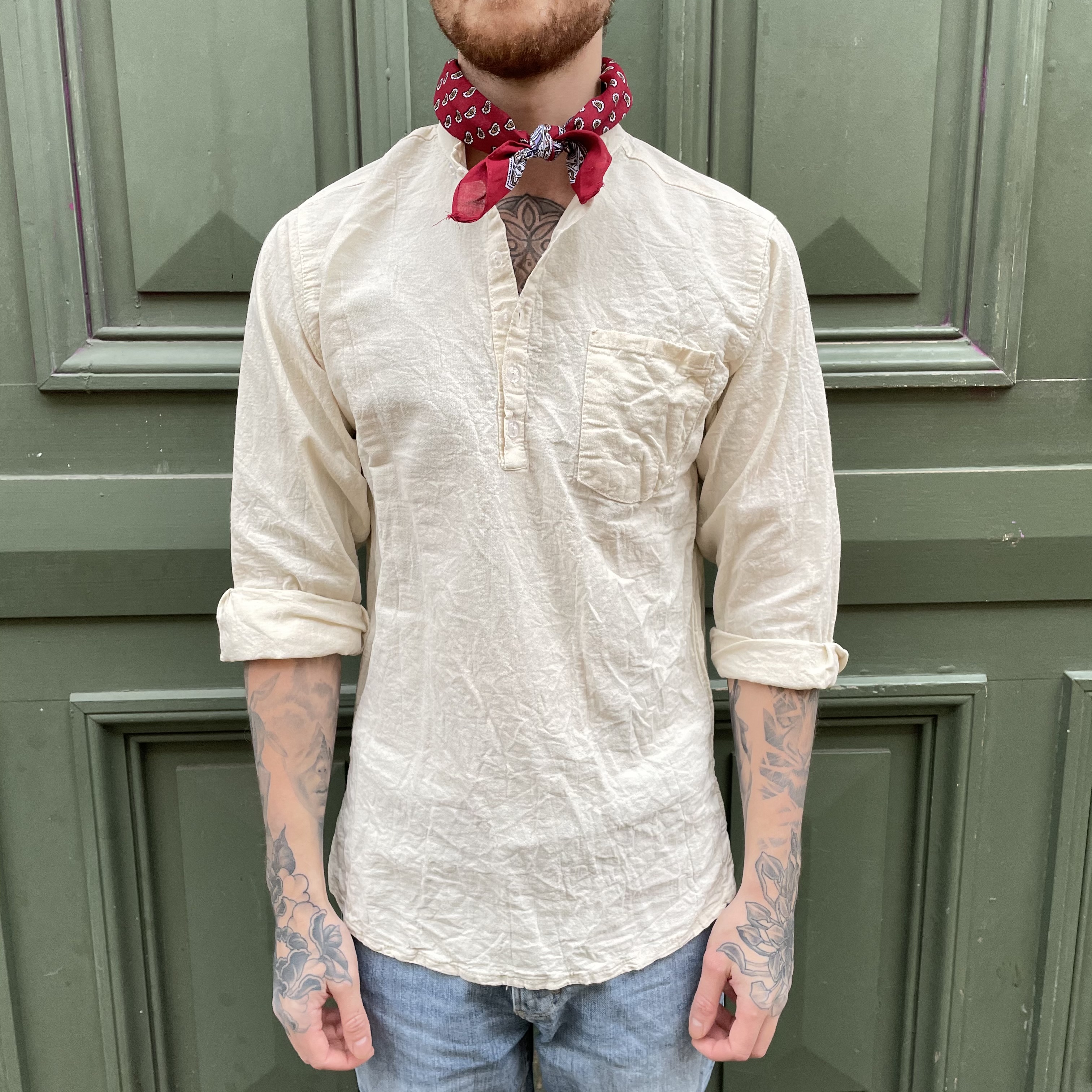 Bomulls muslin Mexican Henley  - 3