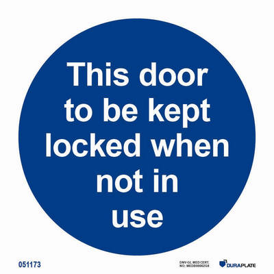 IMO-sign "This door is to be kept locked when not in use" - IMPA 33.5805