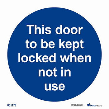 IMO-sign "This door is to be kept locked when not in use" - IMPA 33.5805