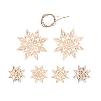 Snöflinga - Trädekoration, 6st, 5-9cm ø, Rayher