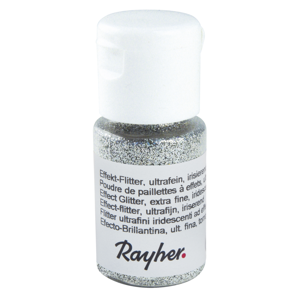 Glitter extra fint - brilliant silver, 10ml, Rayher