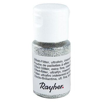 Glitter extra fint - brilliant silver, 10ml, Rayher