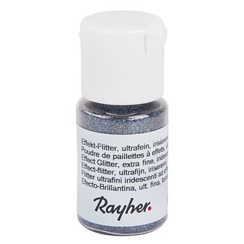 Glitter extra fint - blågrå, 10ml, Rayher