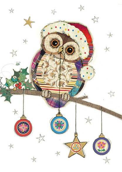 Owl Baubles, Christmas Greeting Card
