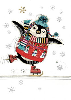 Penguin Skater, Christmas Greeting Card