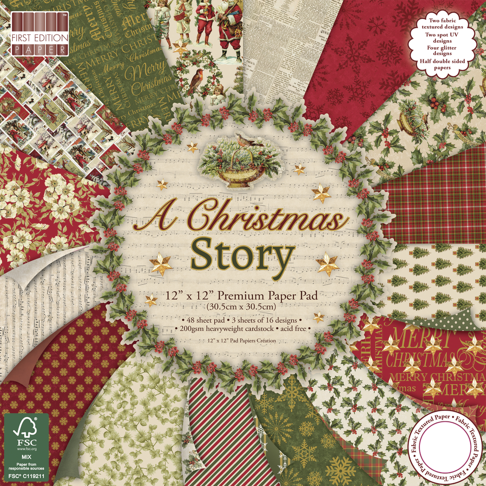 A Christmas Story, 12x12" block, First Edition Paper, Trimcraft