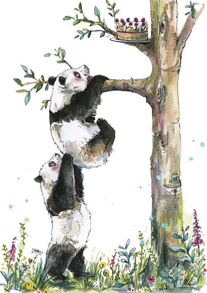 Pandas, Single Greeting Card