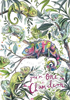 One In A Chameleon, Single Greeting Card
