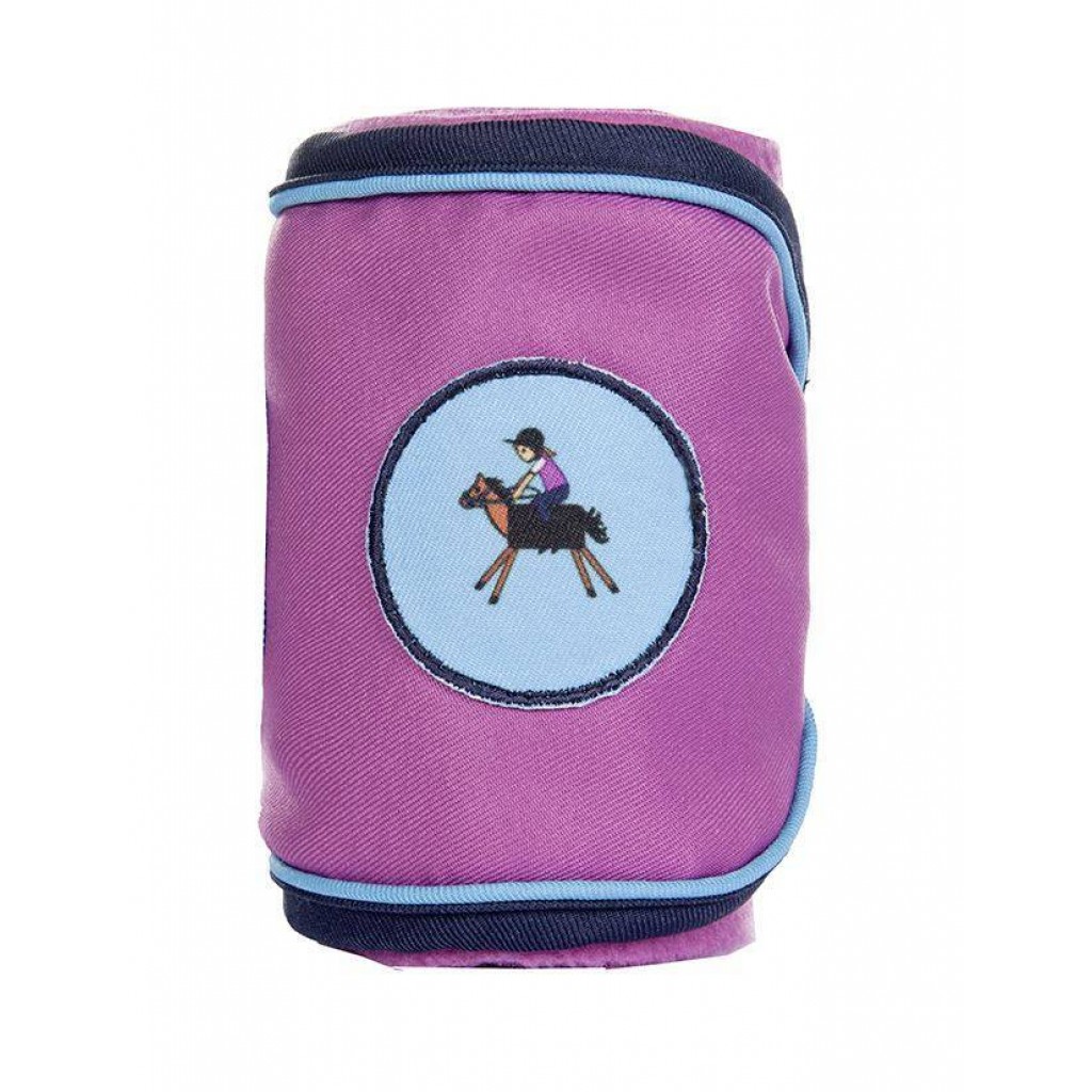 Fleecebandage Funny Horses violet närbild