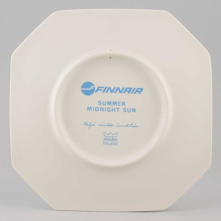 ヘルヤ・リウッコ・スンドストロム Finnair社 夏の夜の陶板  (15cm)  1995年