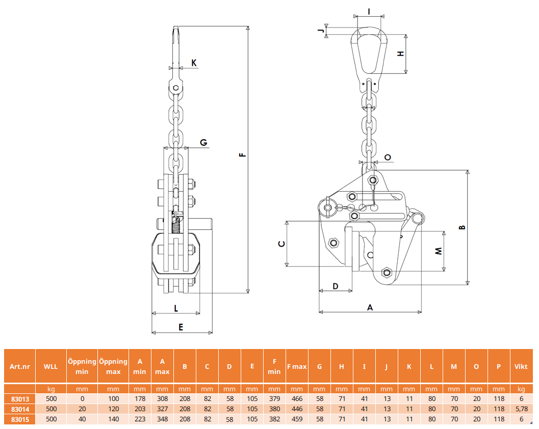 Lyfthandske NON-marking NXR05 Maxlast: 0,5 Ton / Gripvidd: 0-100 mm - 3