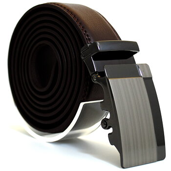 Läderbälte stripe brun 1009 B