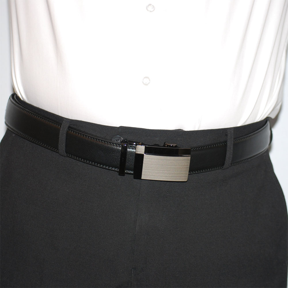 Läderbälte stripe svart 1009 - 2