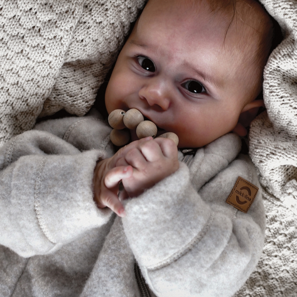Wool Baby Suit Melange Offwhite - 3