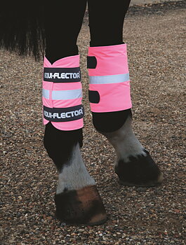 Shires Equi-Flector wraps - leg reflex - pink