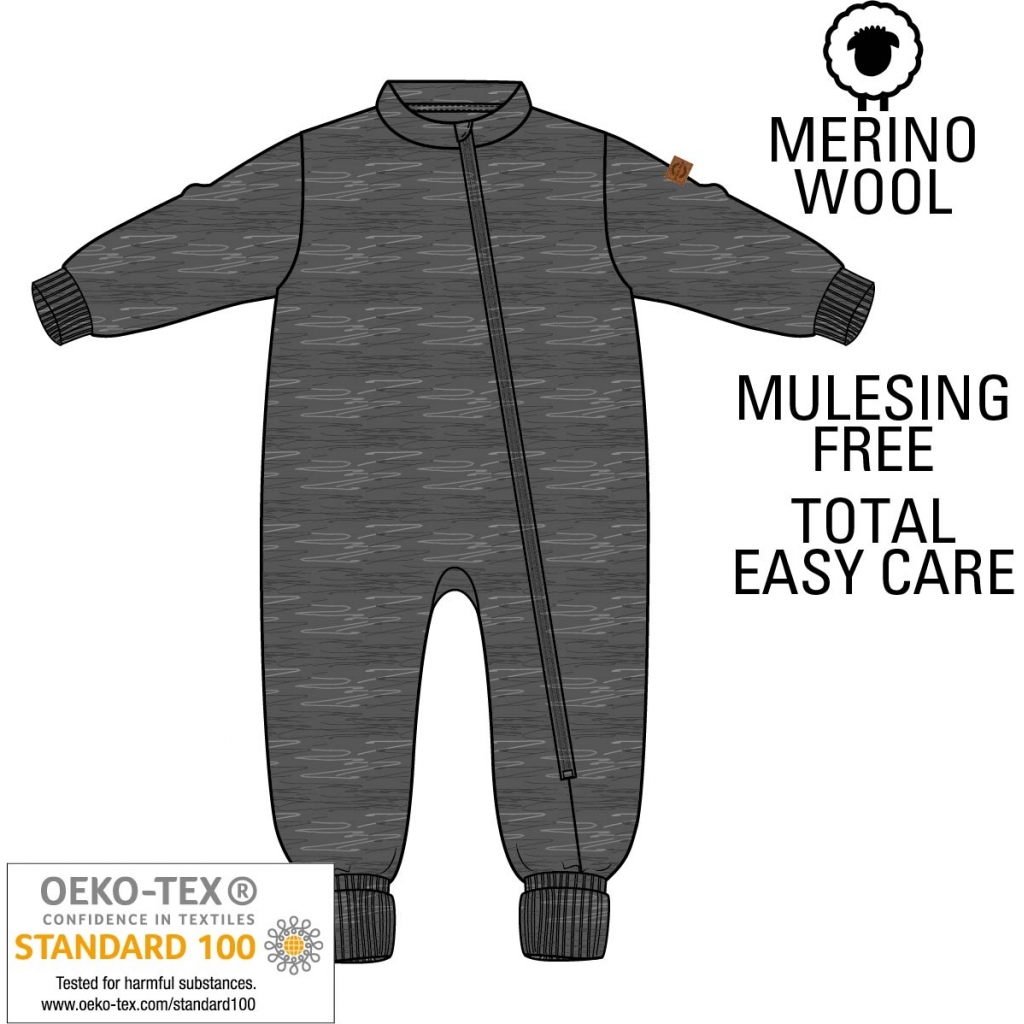  Wool Suit w Rib Anthracite Melange - 2