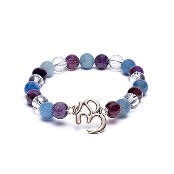 Mala/Bracelet Amethyst/ Aventurine/Rock Crystal + Ohm