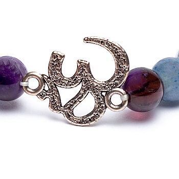 Mala/Bracelet Amethyst/ Aventurine/Rock Crystal + Ohm