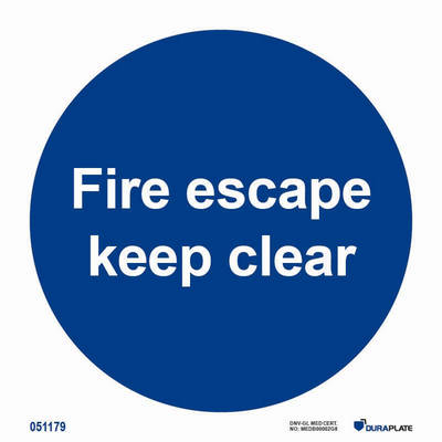 IMO-sign "Fire escape keep clear" - IMPA 33.5811