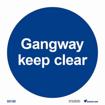 IMO-sign "Gangway keep clear" - IMPA 33.5812