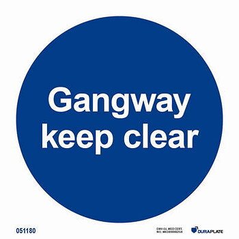 IMO-sign "Gangway keep clear" - IMPA 33.5812