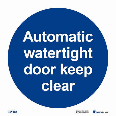 IMO-sign "Automatic watertight door keep clear" - IMPA 33.5820