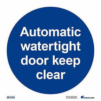 IMO-sign "Automatic watertight door keep clear" - IMPA 33.5820
