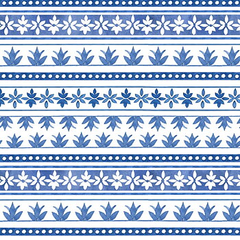 Blue Small Stripe - Chinoisierie Garden (30 x 110 cm)