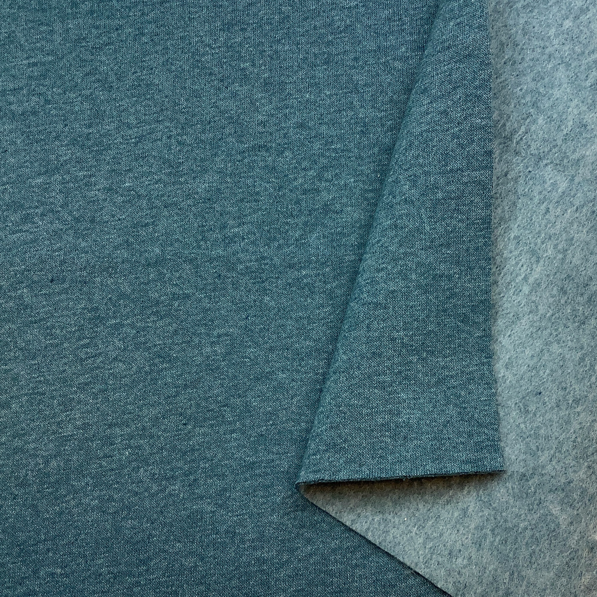 Recycled sweatshirt fabric Petrol melange