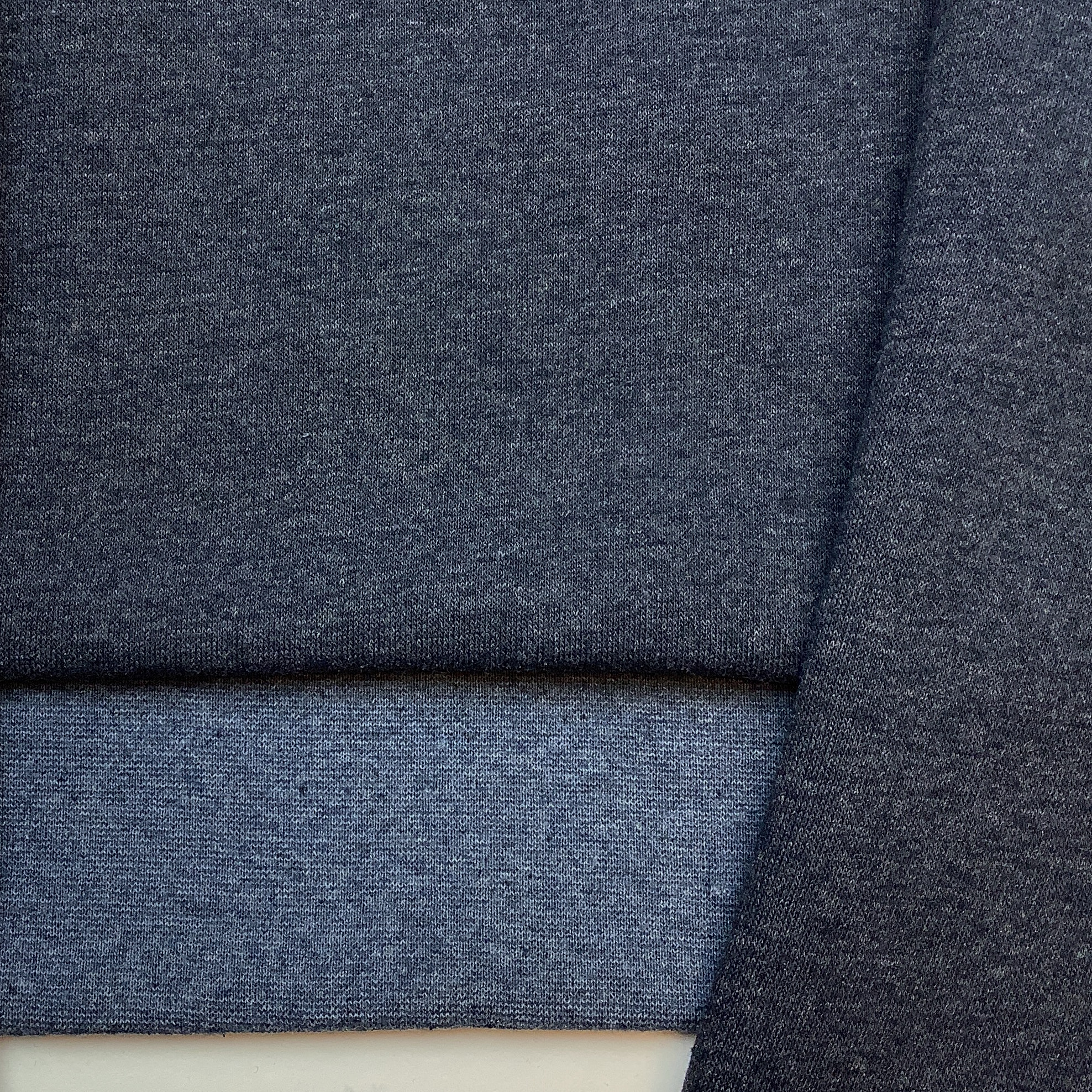Recycled sweatshirt fabric Blue melange - 3