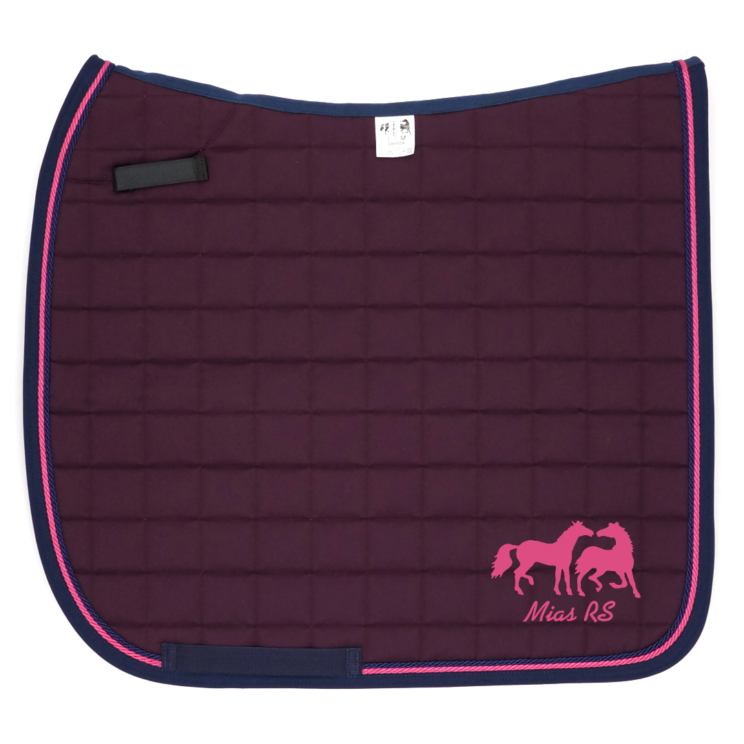 Dressyrschabrak Plommon DD, marin/cerise