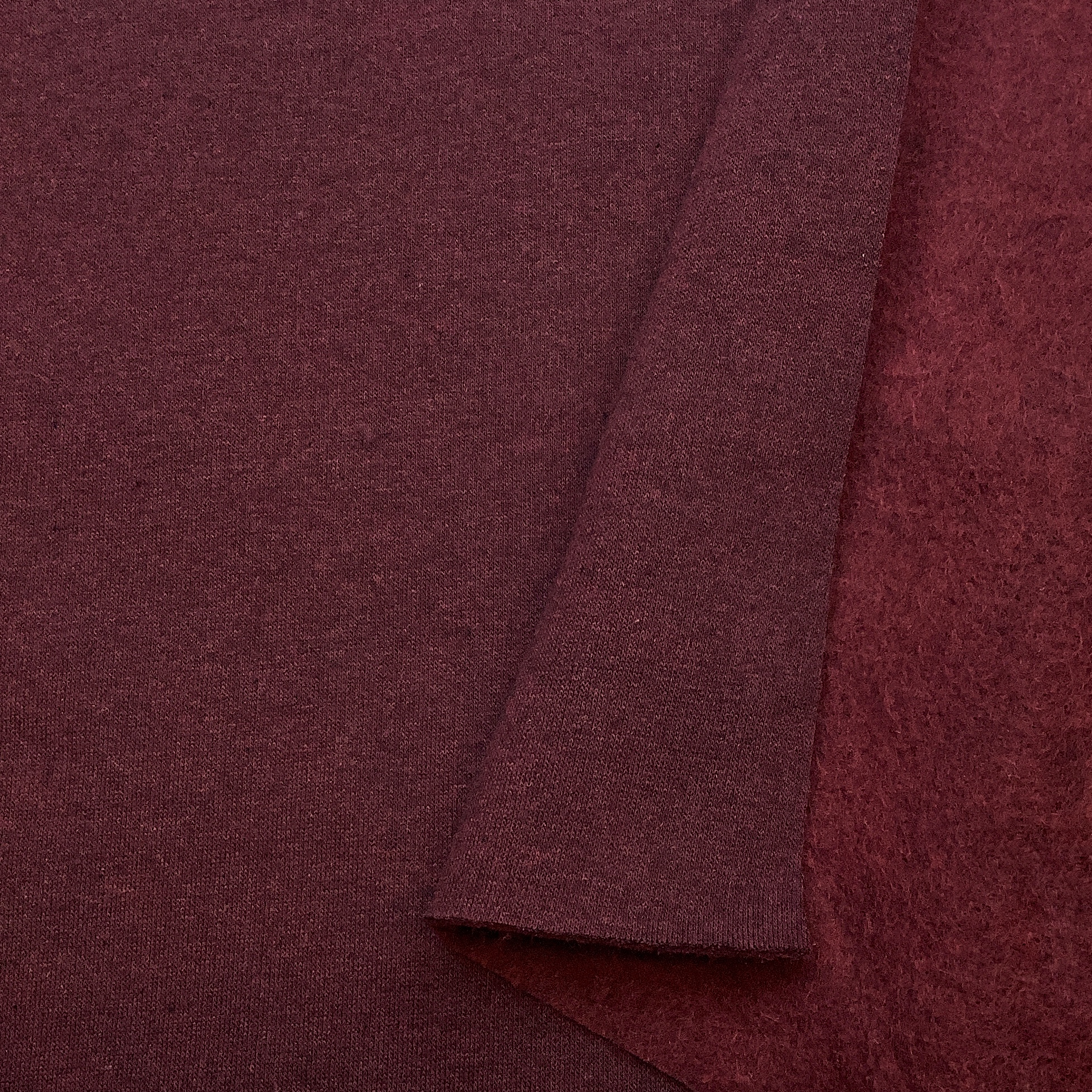 Recycled sweatshirt fabric Wine melange