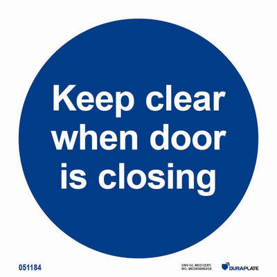 IMO-sign "Keep clear when door is closing" - IMPA 33.5816
